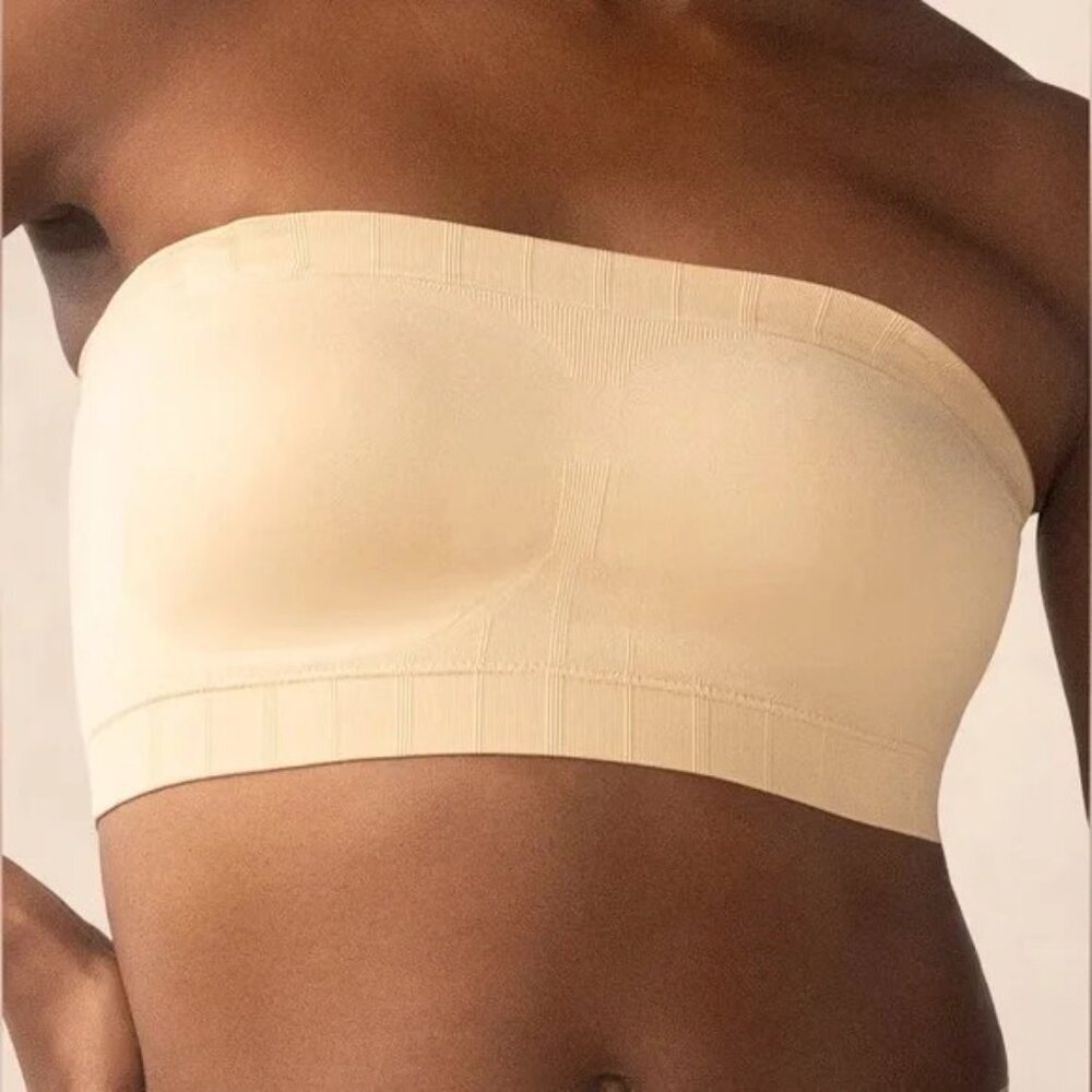 Elegant Strapless Bandeau Bra - Beige